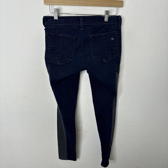 Rag & Bone Skinny Jeans Leggings Black Shine Faux Leather Look Cotton Stretch 25 - Picture 3 of 6